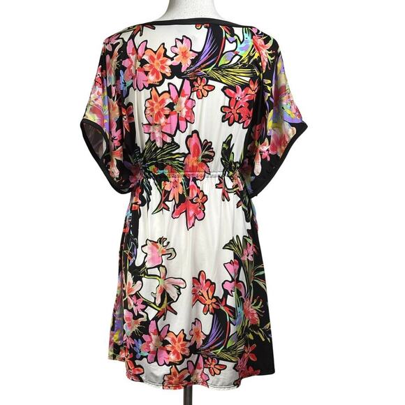 Nanette Lepore Swim coverup, black floral, medium, resort, vacation, beach - Picture 3 of 10